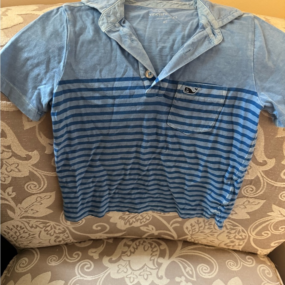 Vineyard Vines Kids Blue Striped Polo Shirt